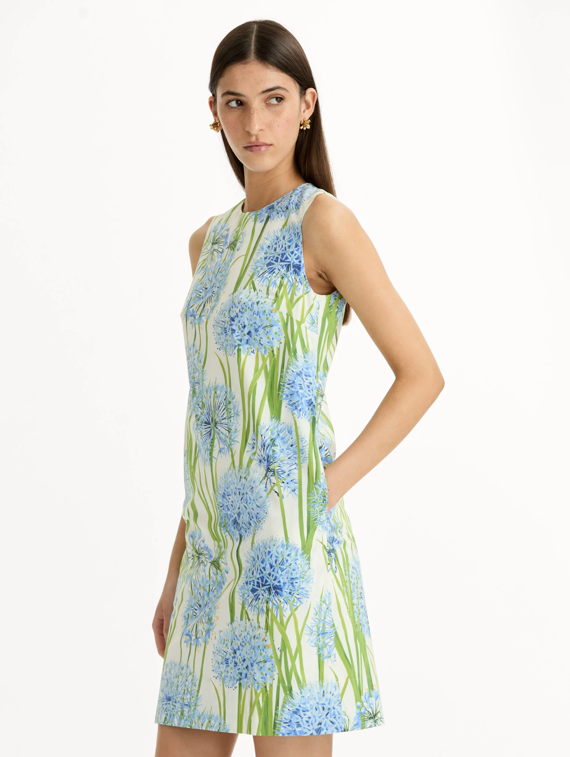Allium Cotton Poplin Sleeveless Shift Dress - Image 5