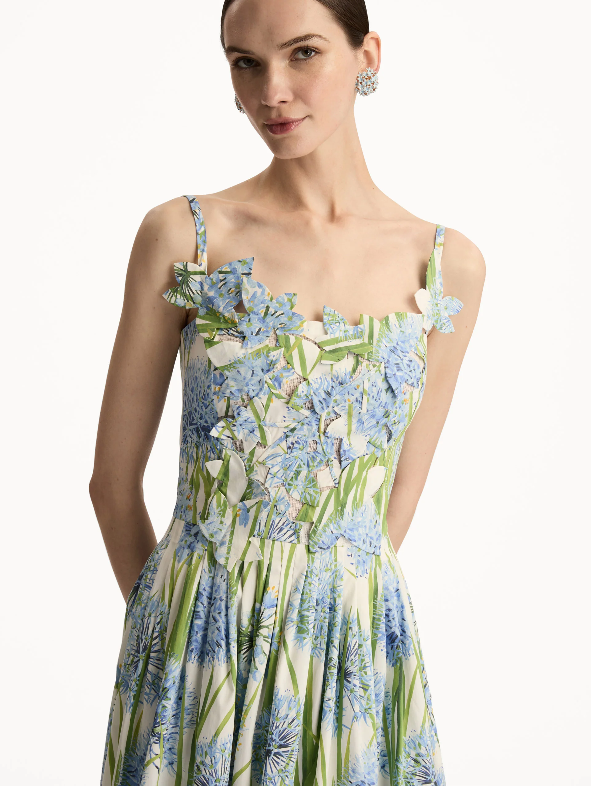 Allium Embroidered Cotton Poplin Dress - Image 5