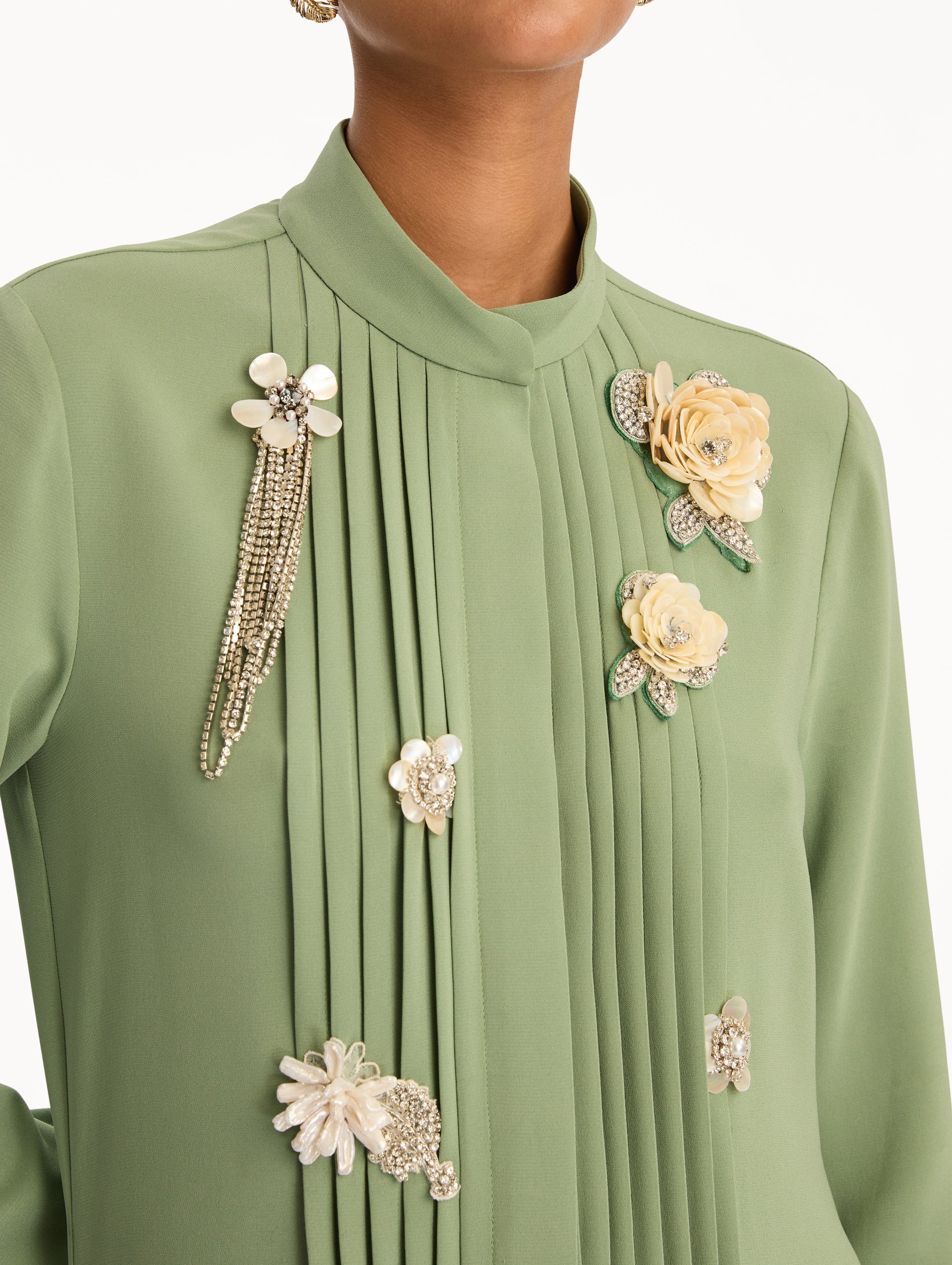Brooch Embroidered Long Sleeve Caftan - Image 6