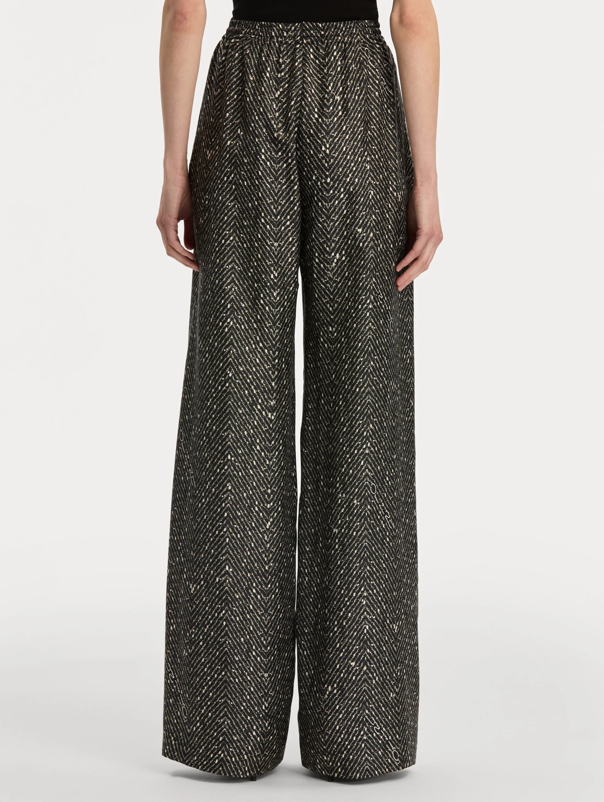 Chevron Silk Twill Drawstring Pant - Image 3