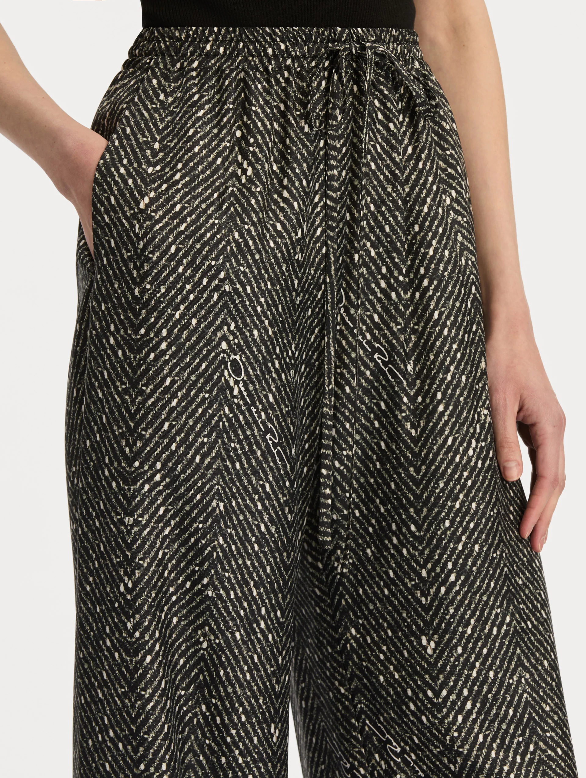Chevron Silk Twill Drawstring Pant - Image 6