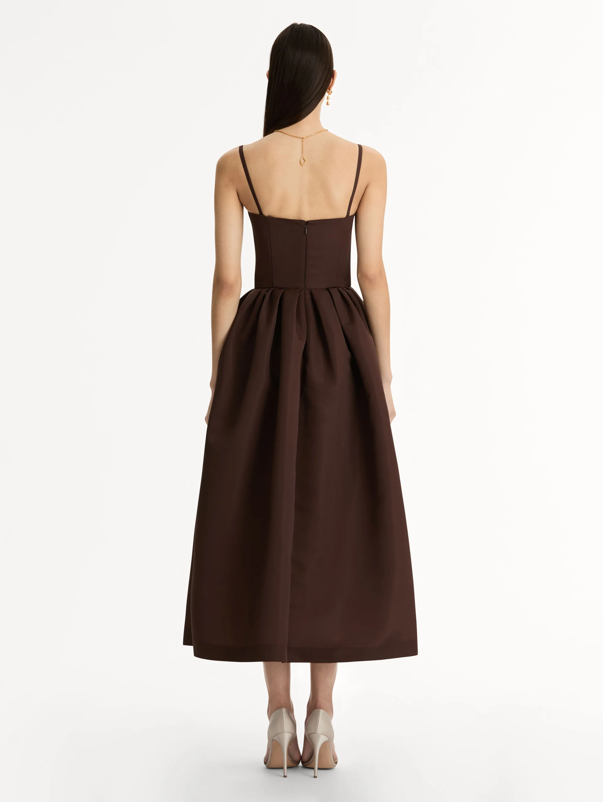 Chiné Cyclamen Faille Cocktail Dress - Image 3