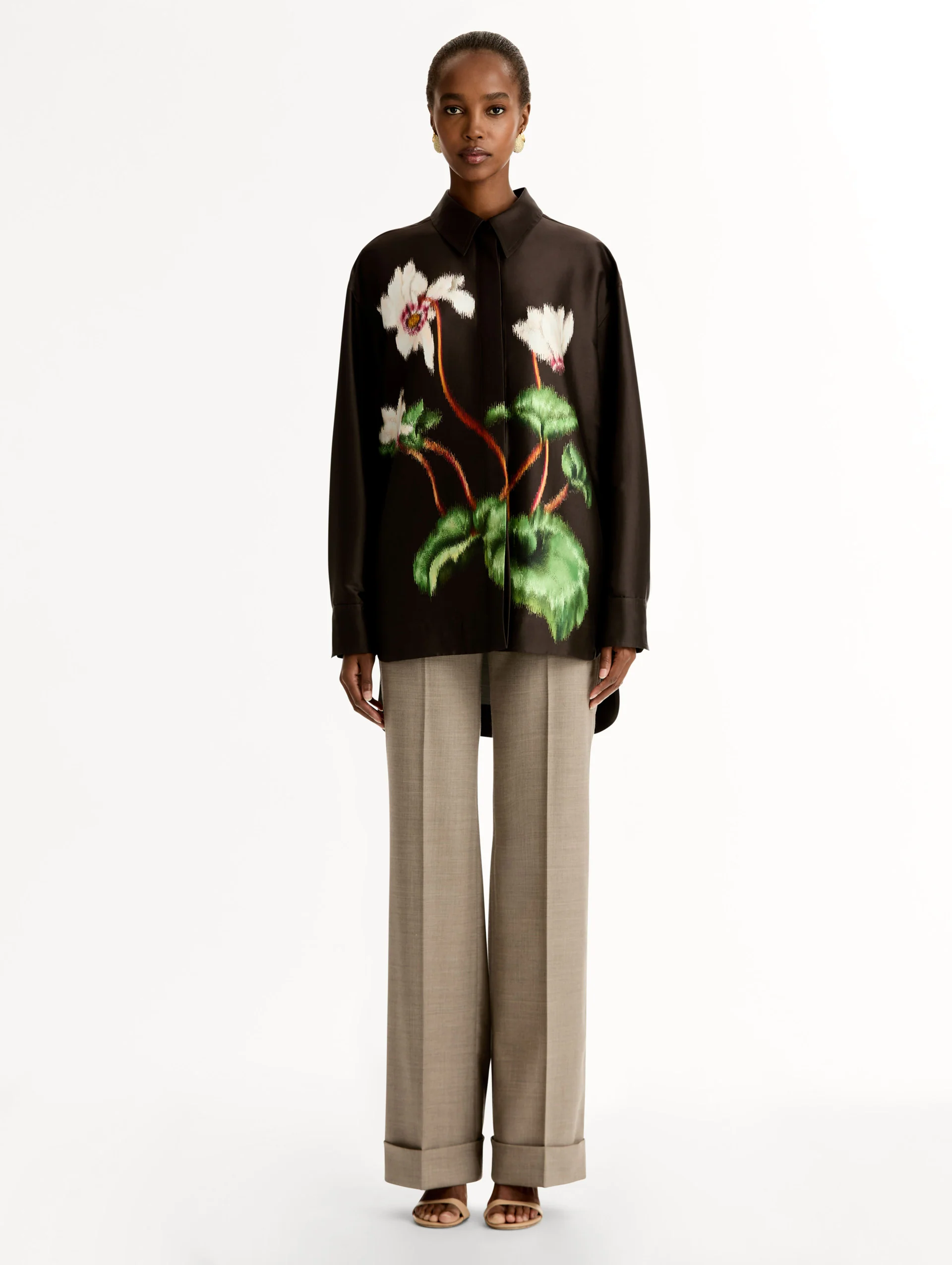 Chiné Cyclamen Silk Mikado Blouse - Image 3