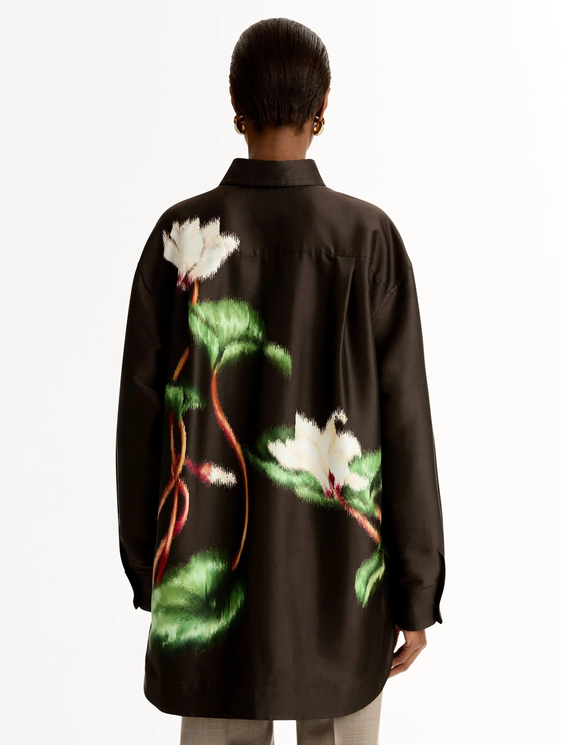 Chiné Cyclamen Silk Mikado Blouse - Image 4