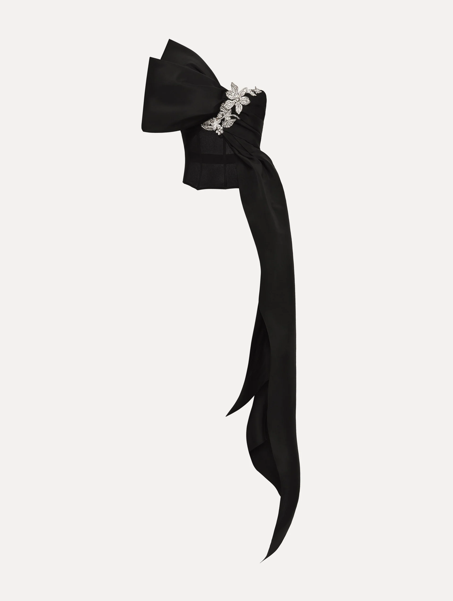 Crystal Embroidered Bow-Detailed Blouse