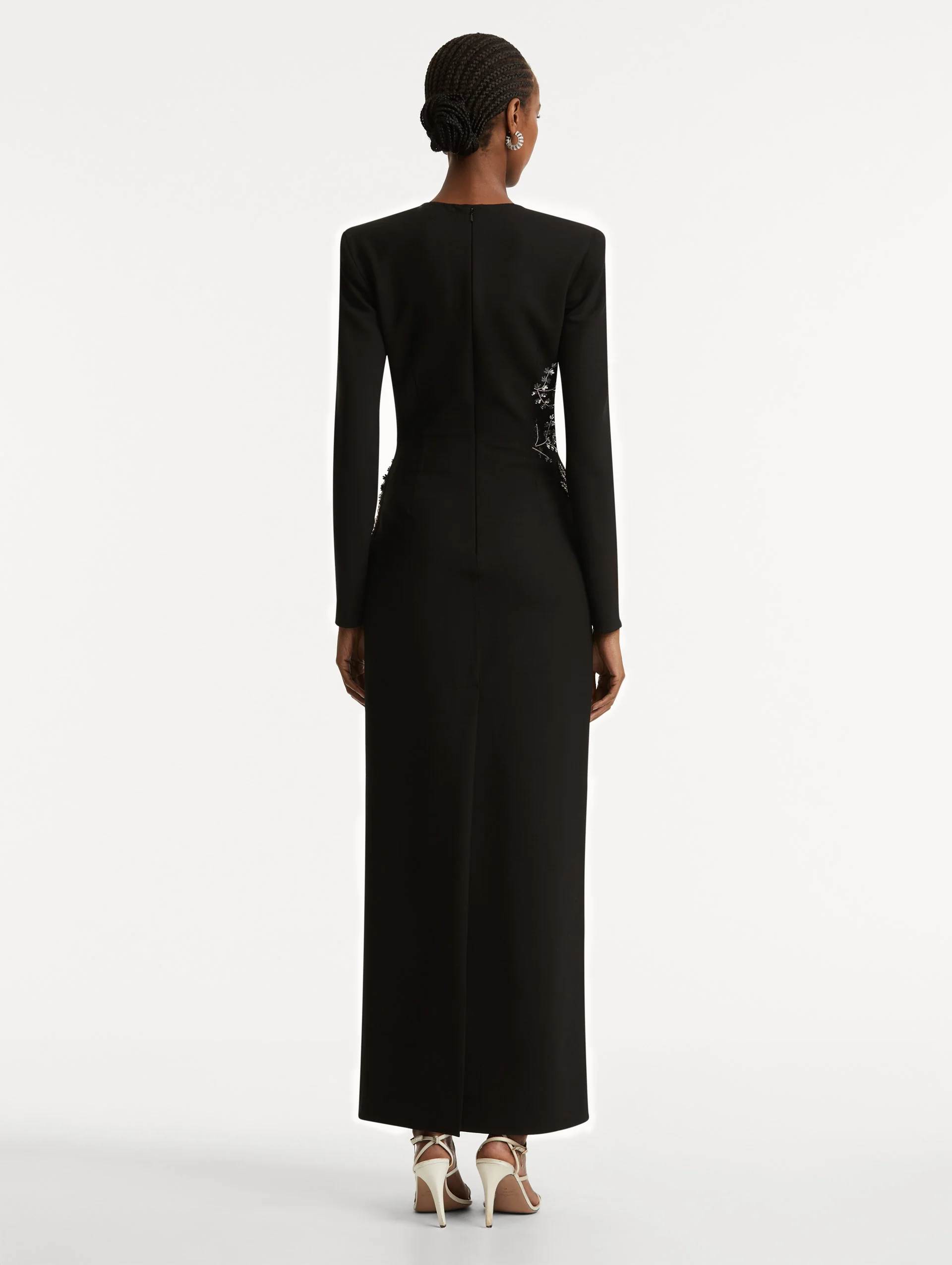 Fern Embroidered Long Sleeve Gown - Image 3