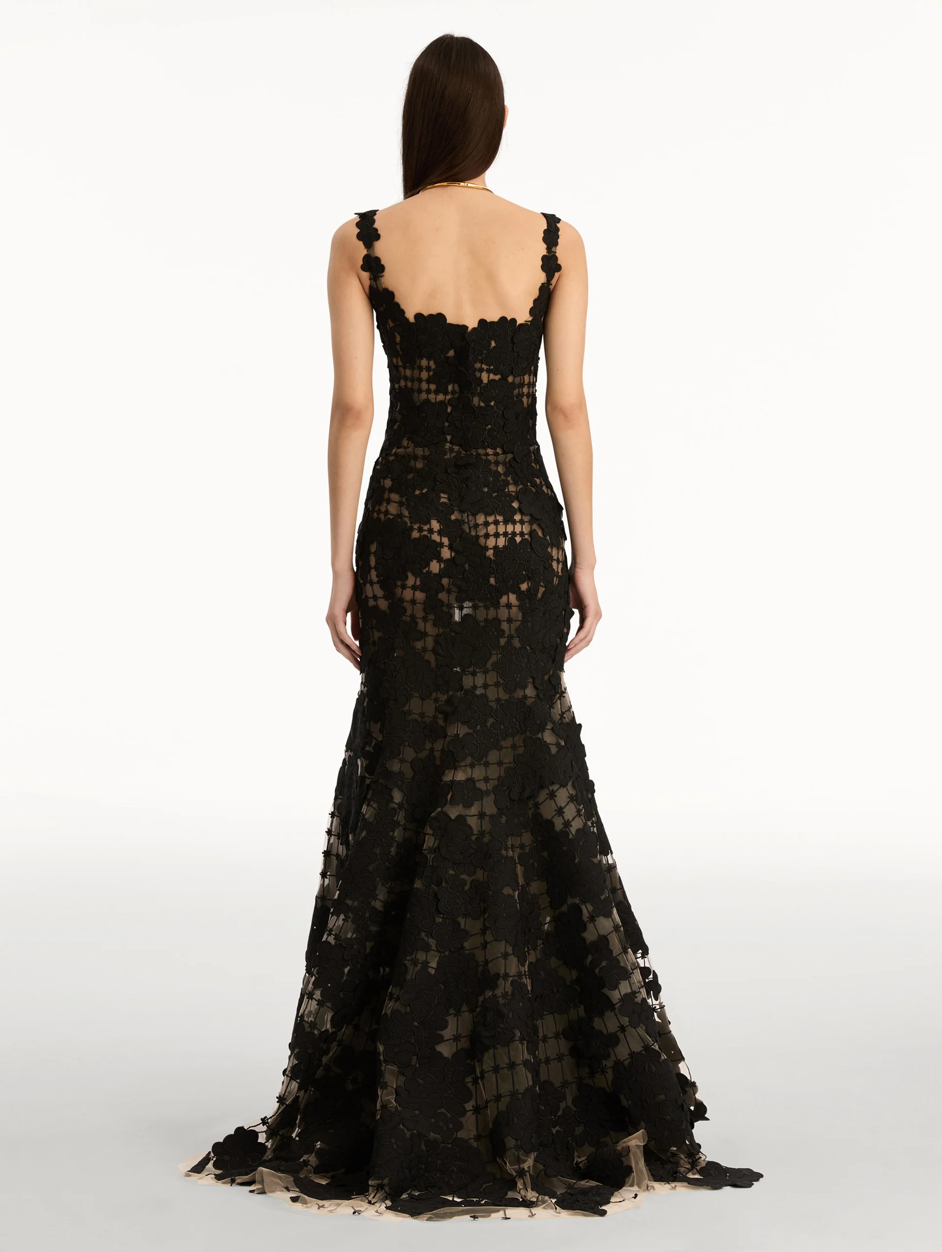 Floral Cutout Threadwork Gown - Image 3