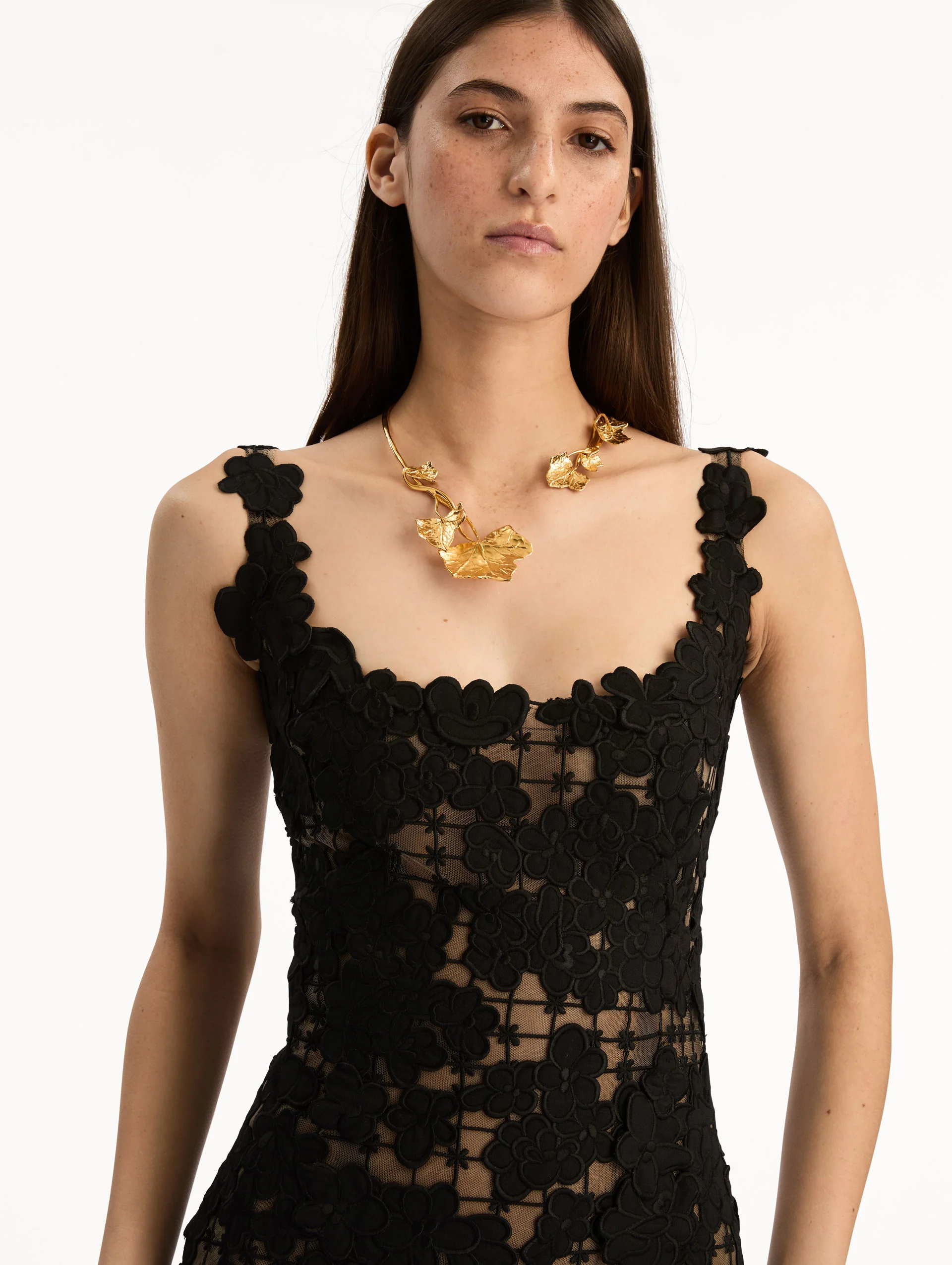 Floral Cutout Threadwork Gown - Image 5