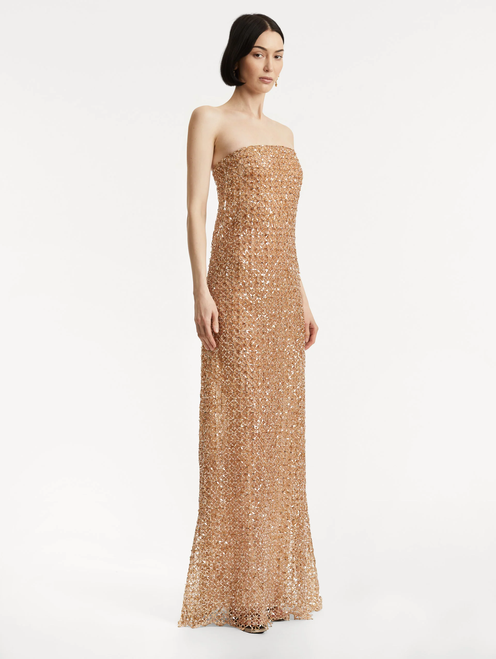 Floral Grid Embroidered Gown - Image 4