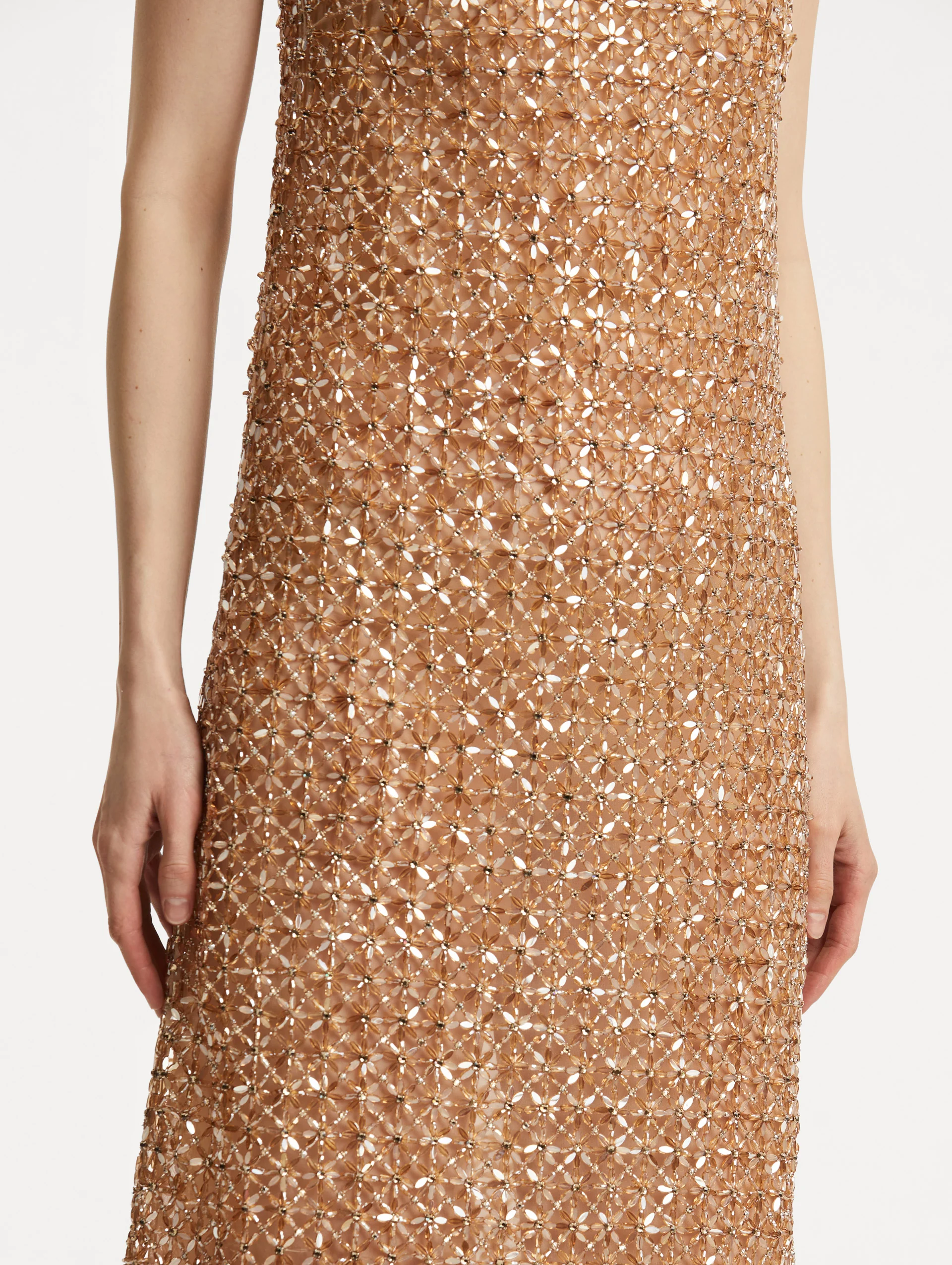 Floral Grid Embroidered Gown - Image 5
