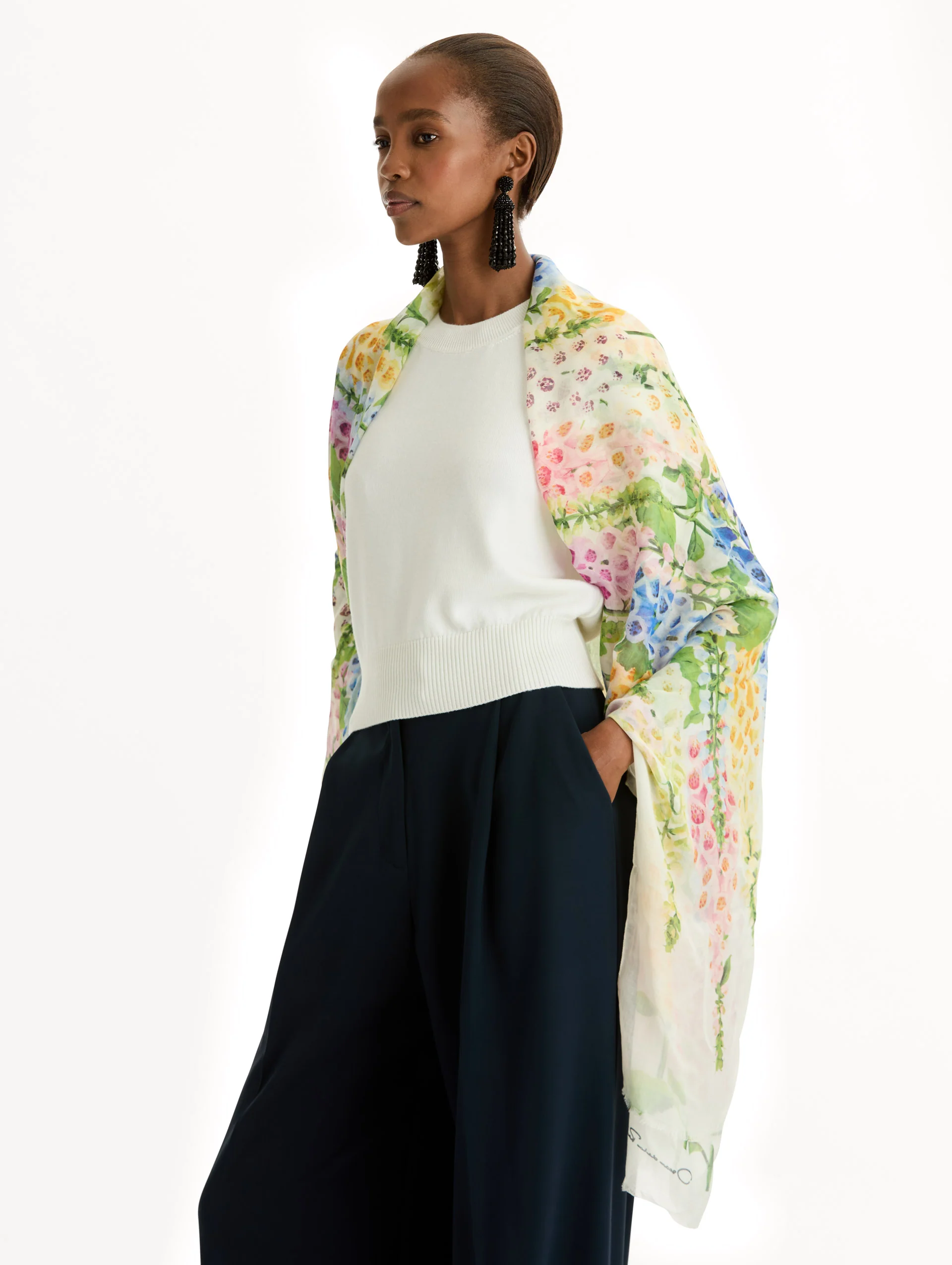 Foxglove Modal Cashmere Scarf - Image 3