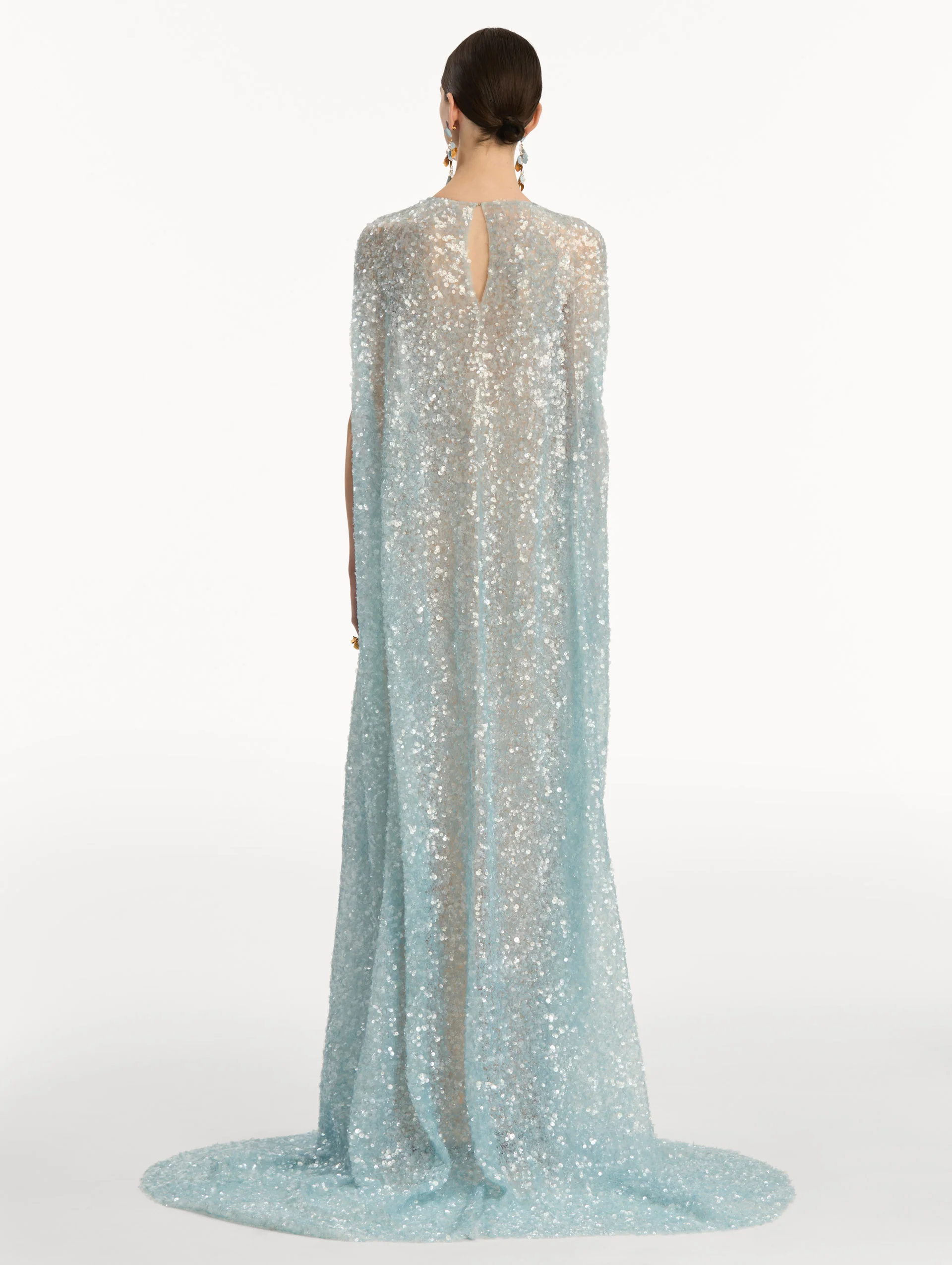 Foxglove Embroidered Sequin Tulle Caftan - Image 3