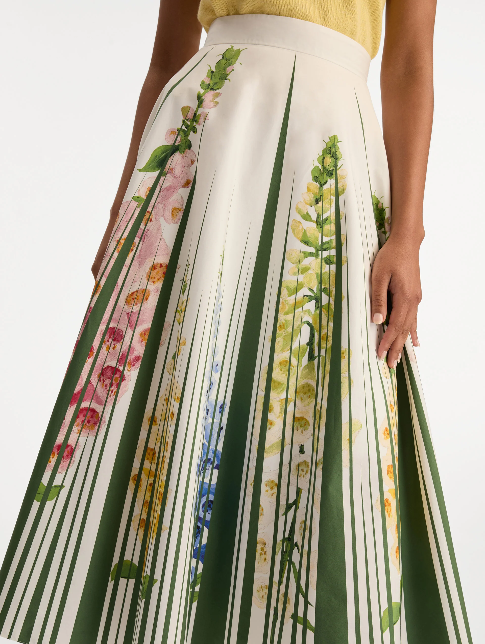 Foxglove Trompe L’oeil Cotton Poplin Skirt - Image 6