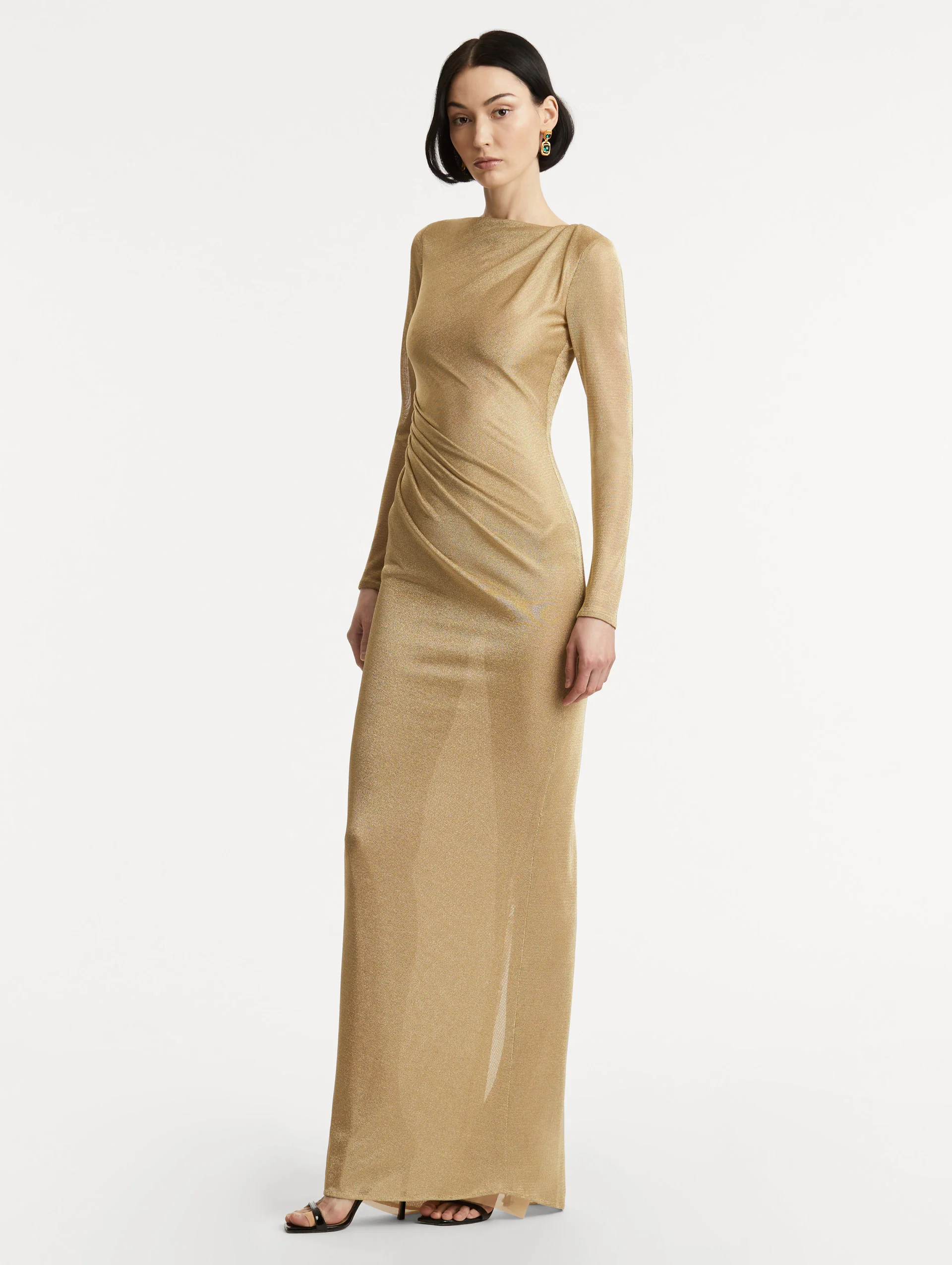 Metallic Jersey Draped Gown - Image 4