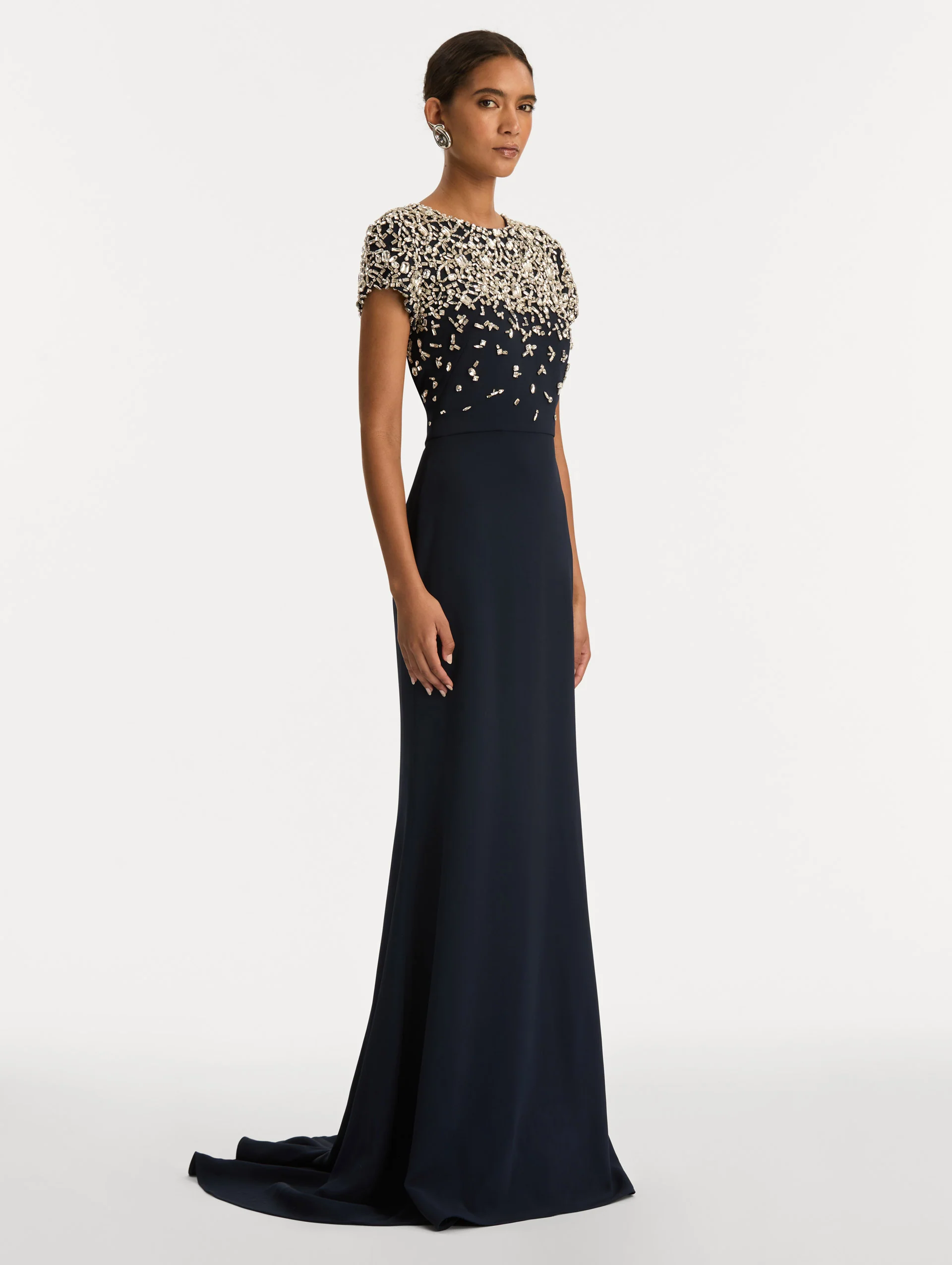 Mosaic Crystal Embroidered Cady Gown - Image 4