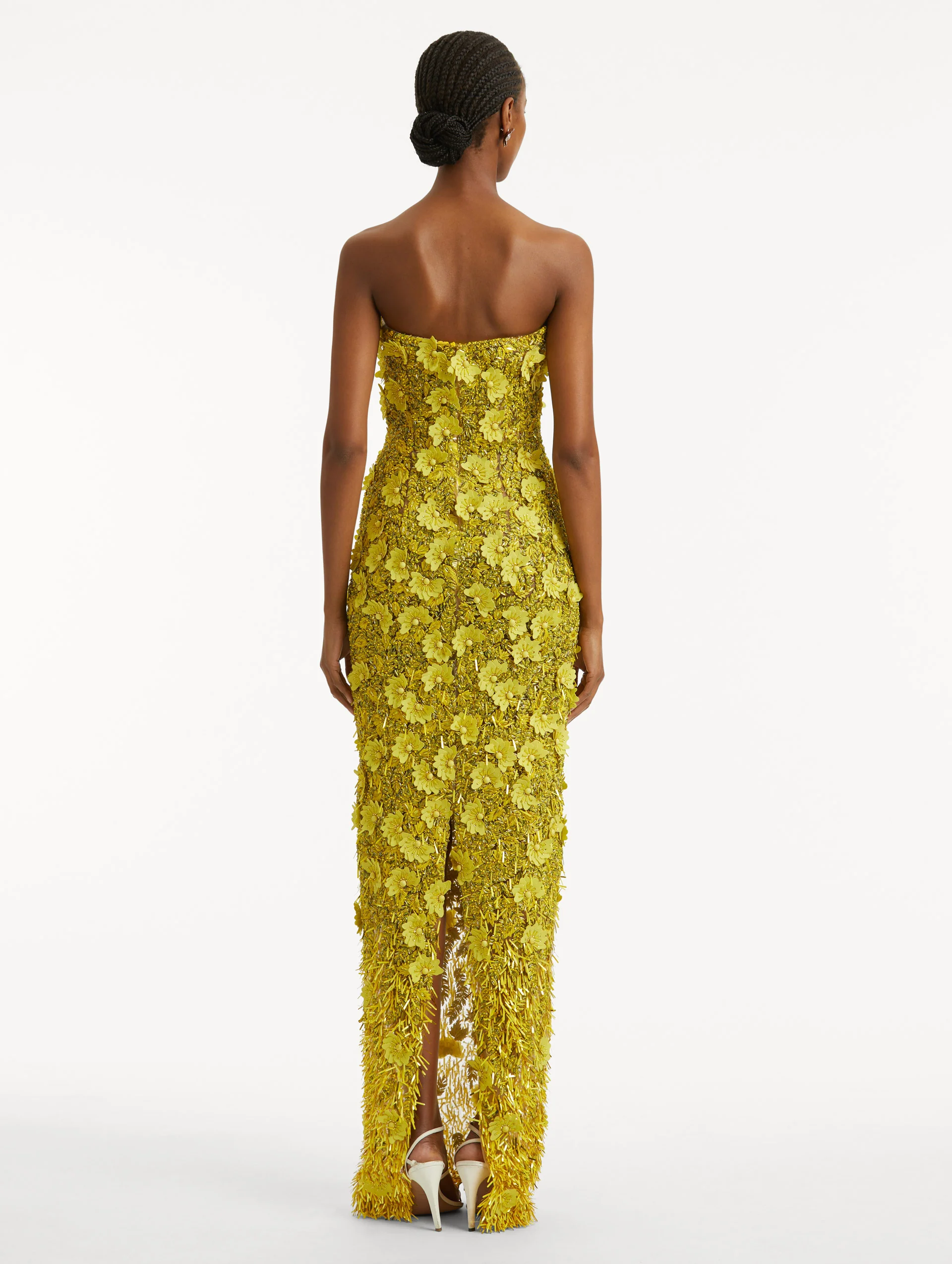 Peony Sequin and Raffia Embroidered Gown - Image 3