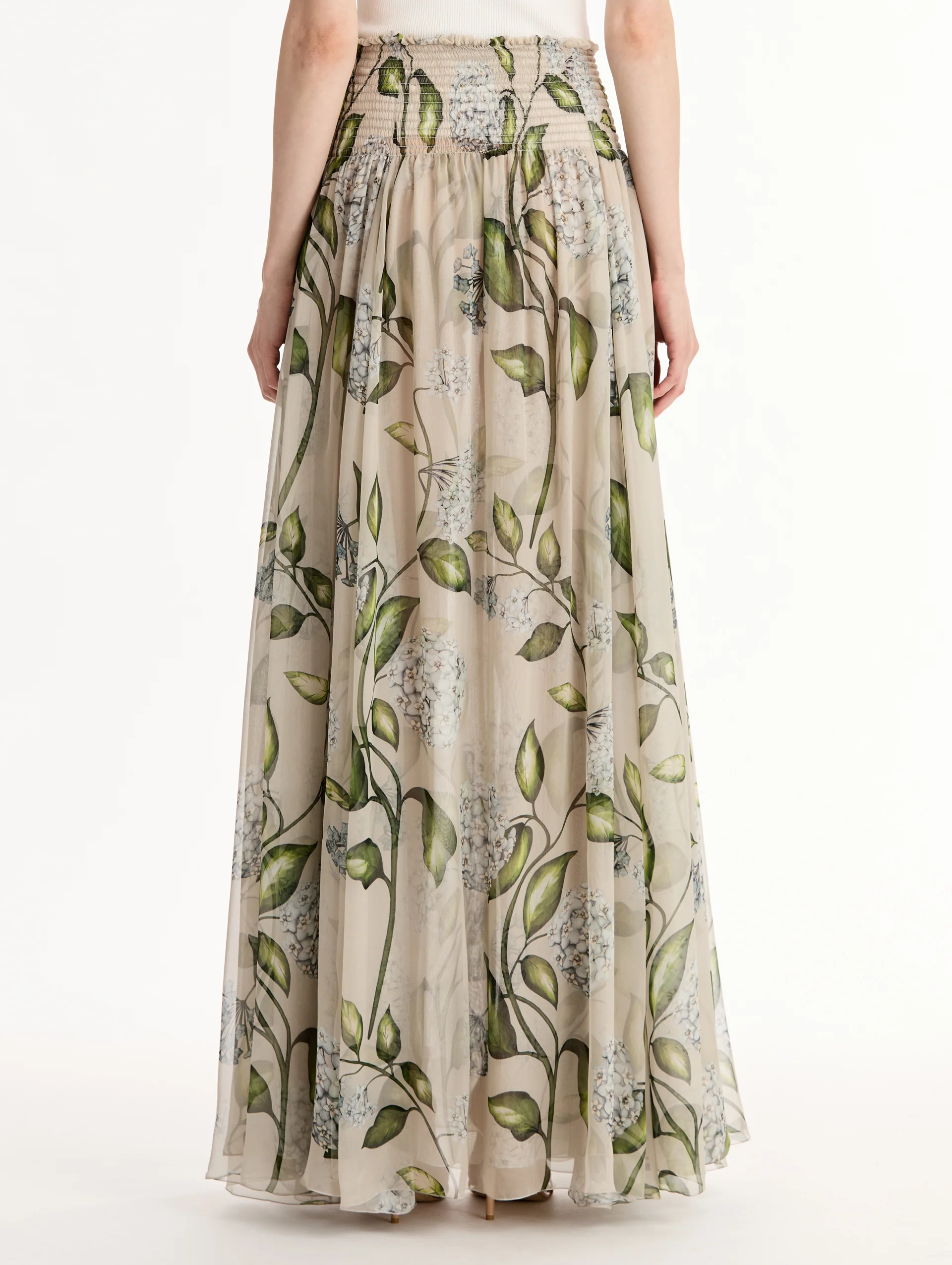 Porcelain Flower Chiffon Maxi Skirt - Image 6