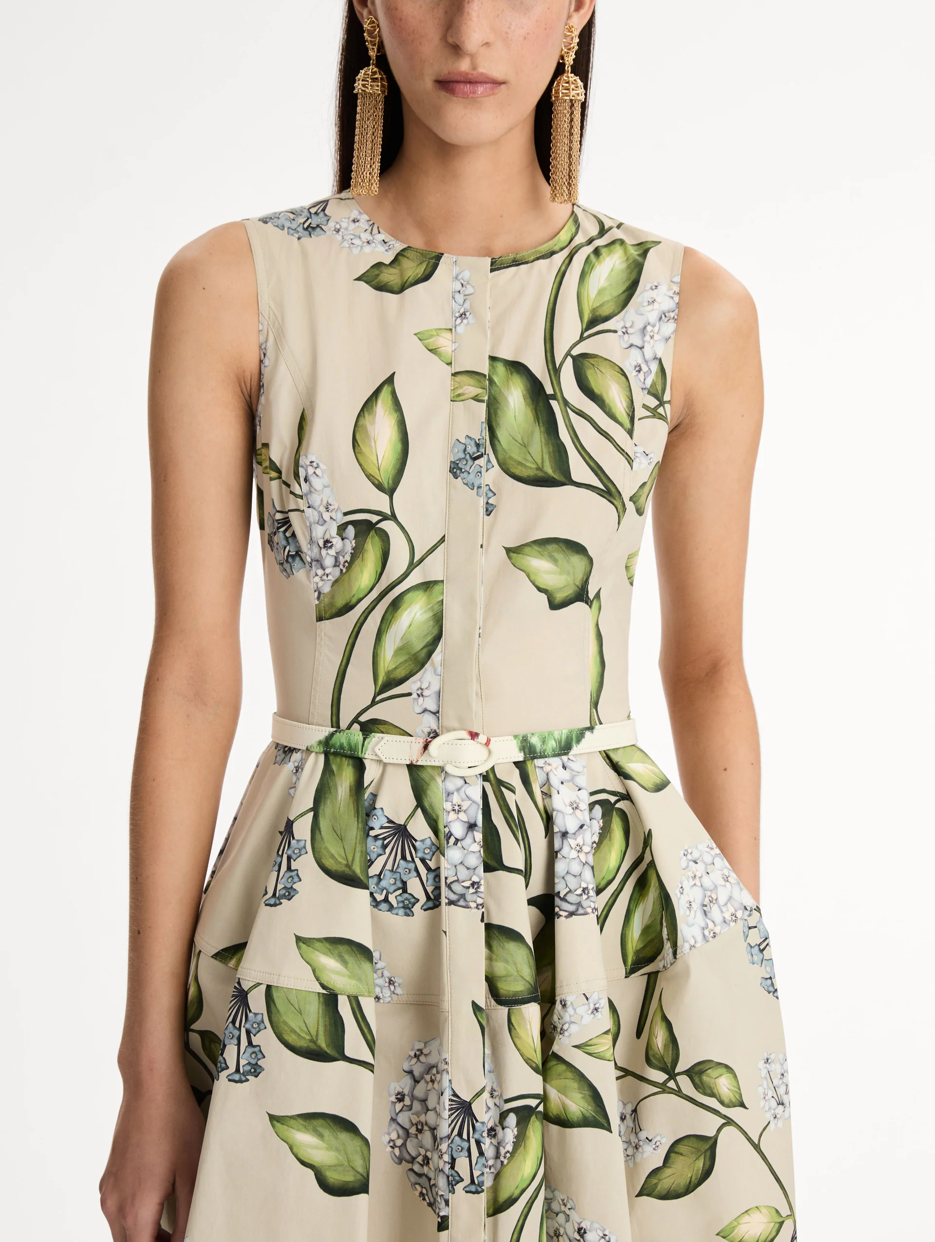Porcelain Flower Cotton Poplin Dress - Image 5