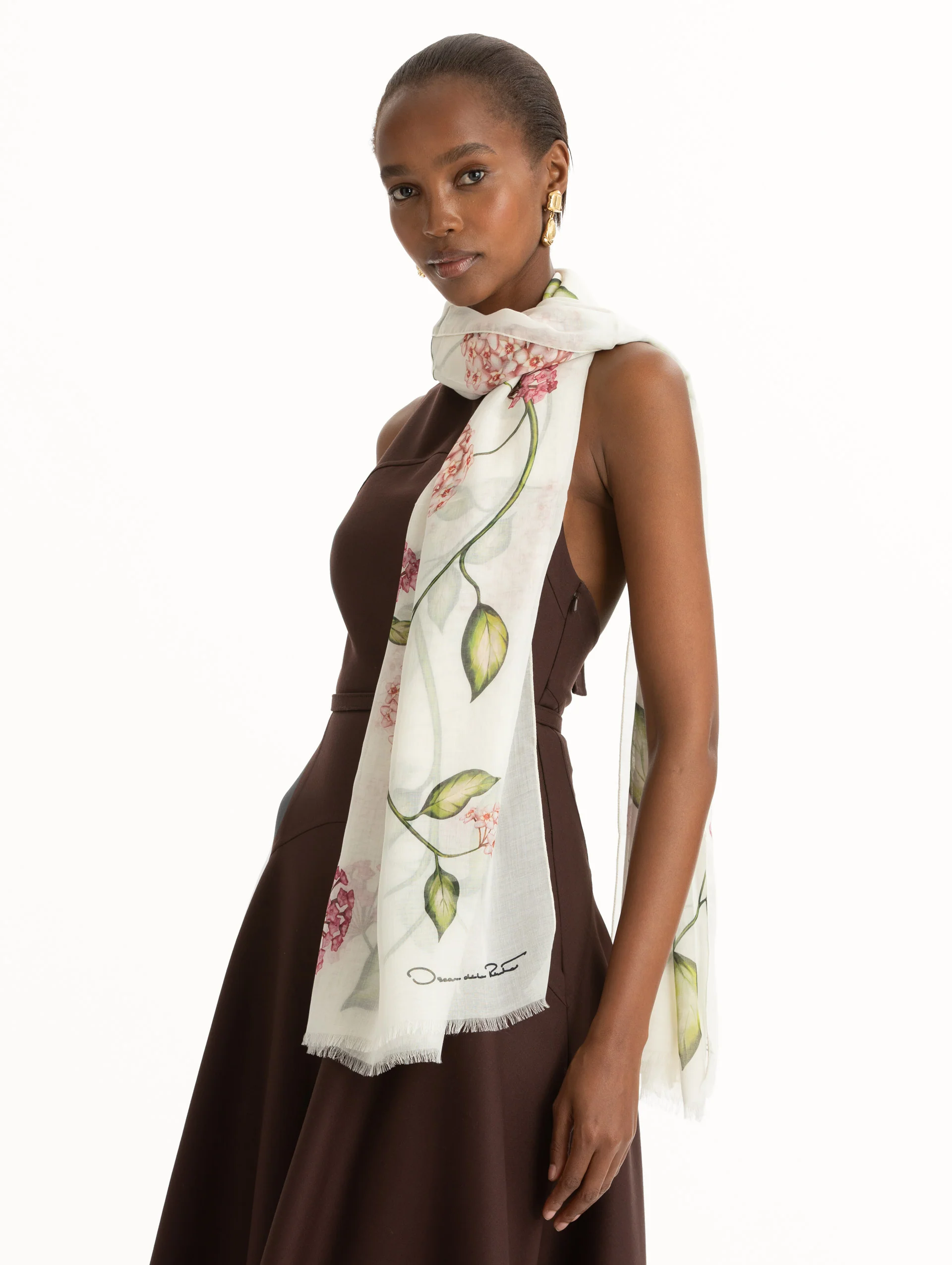 Porcelain Flower Modal Cashmere Scarf - Image 4