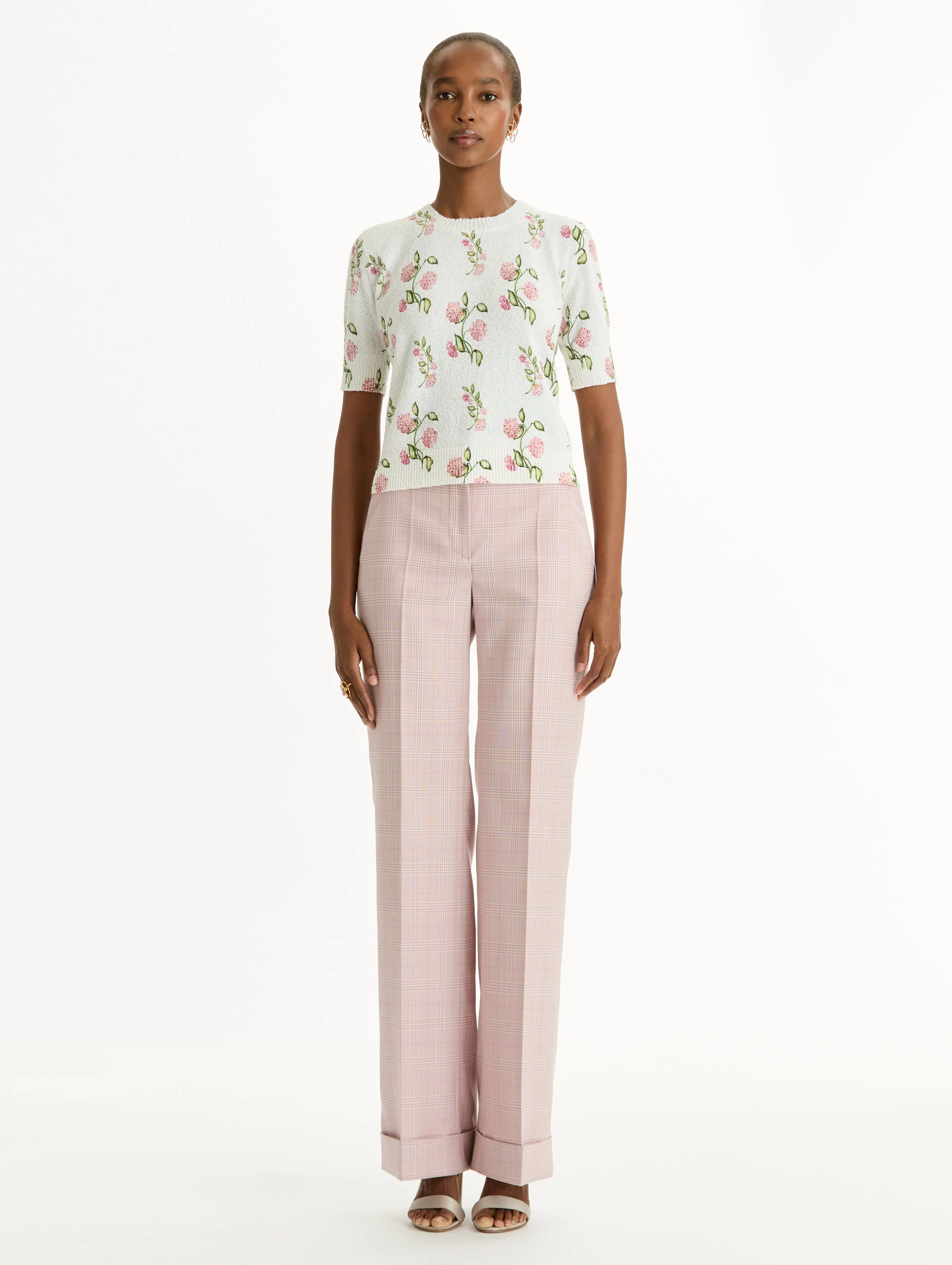 Porcelain Flower-Printed Embroidered Pullover - Image 2