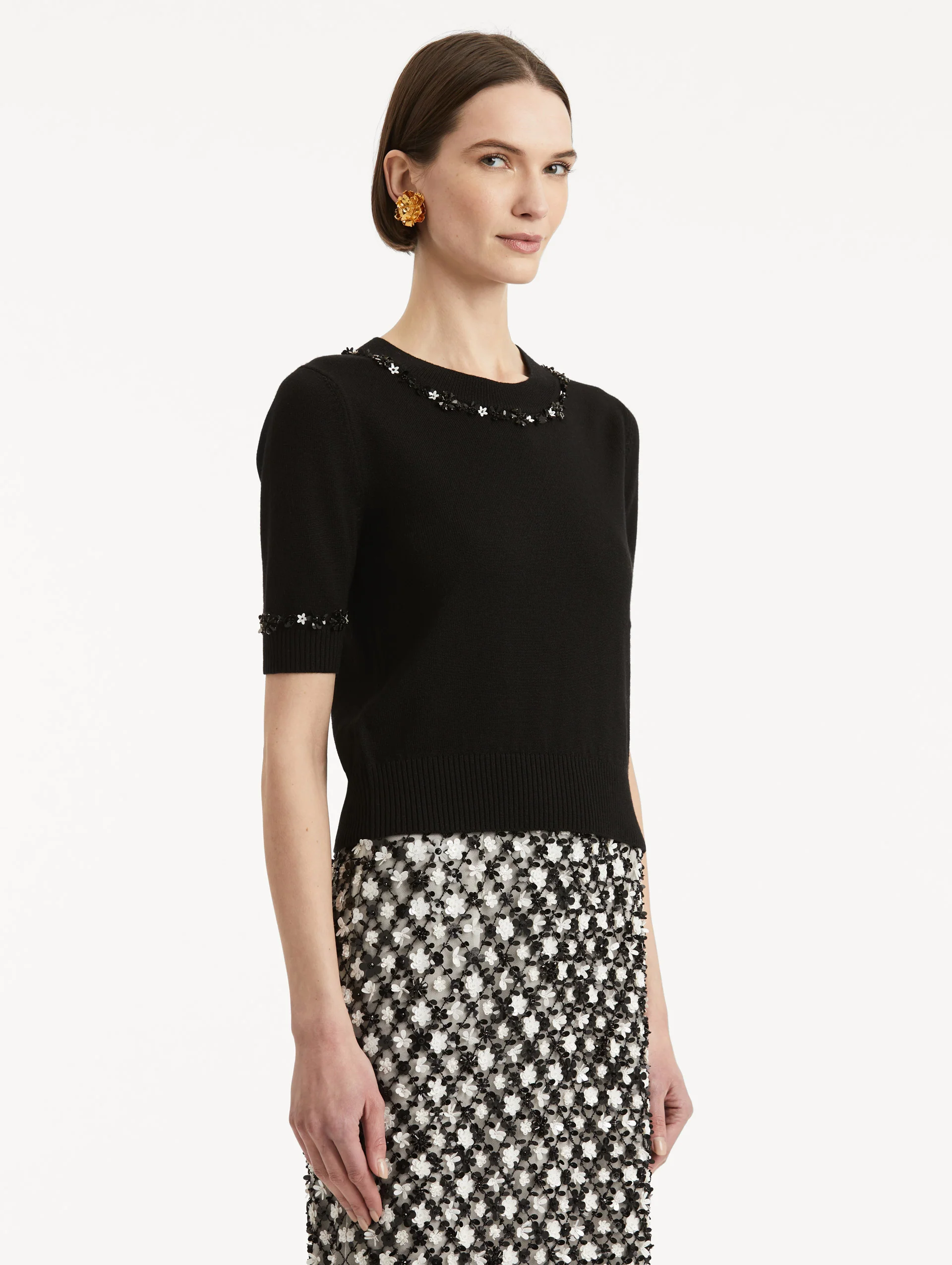 Sequin Floret Trim Pullover - Image 4