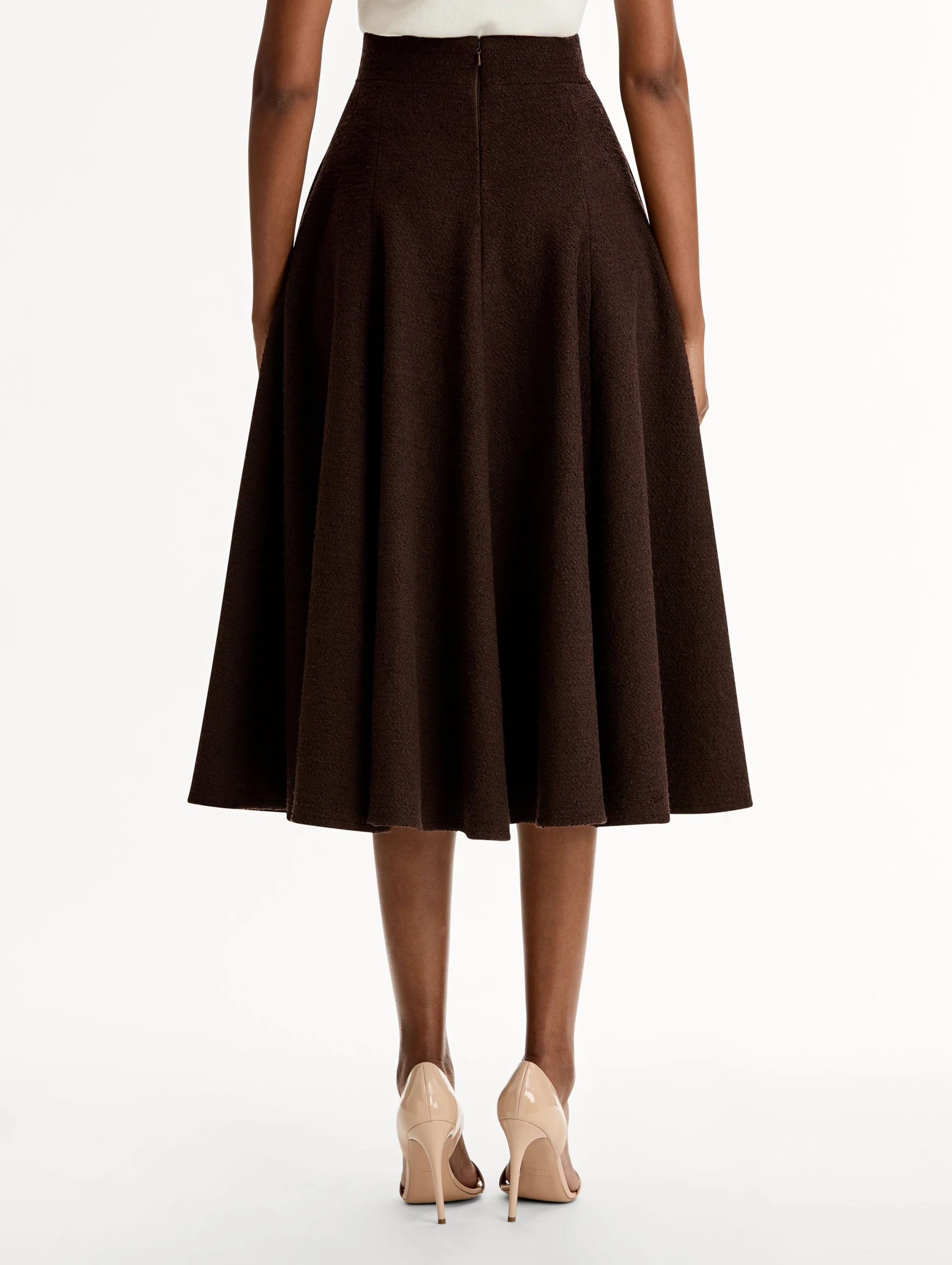 Wool Tweed Pleated Skirt - Image 3