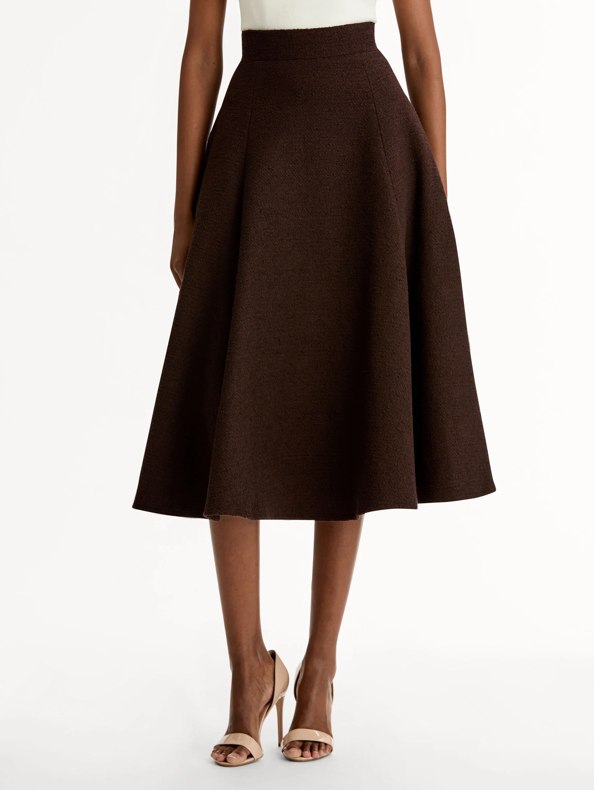 Wool Tweed Pleated Skirt - Image 5